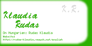 klaudia rudas business card